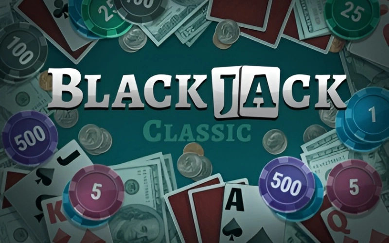 El juego de mesa en línea Blackjack Classic aparece en el sitio web de 1win.