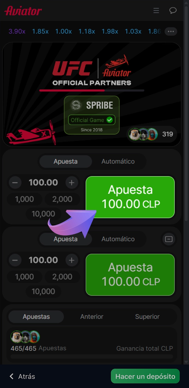 Apuesta por ir volando con Aviator a 1win.