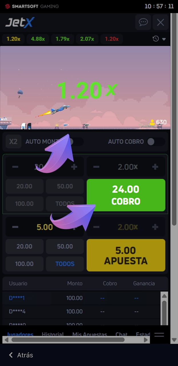 Elija el momento adecuado para retirar su apuesta JetX en 1win.