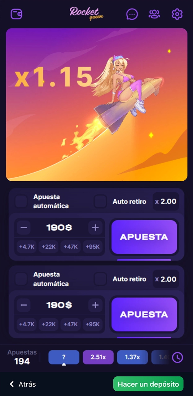 Viaja por el mundo de Rocket Queen con 1win.