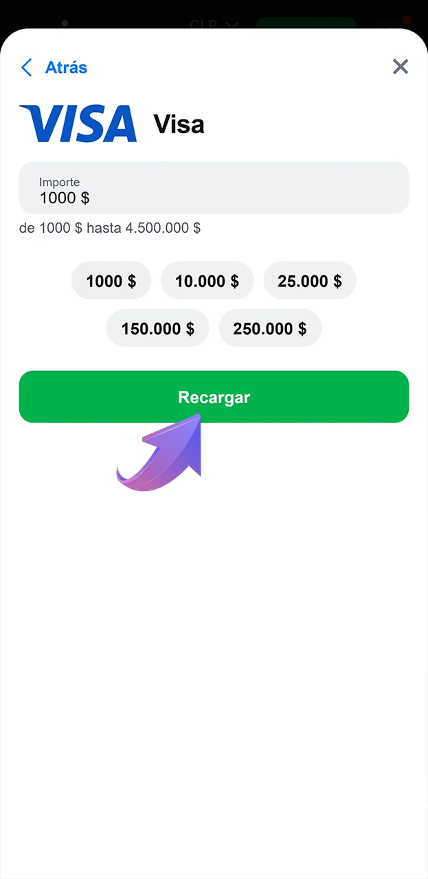 Seleccione el método de pago y deposite la cantidad deseada en su cuenta 1win.