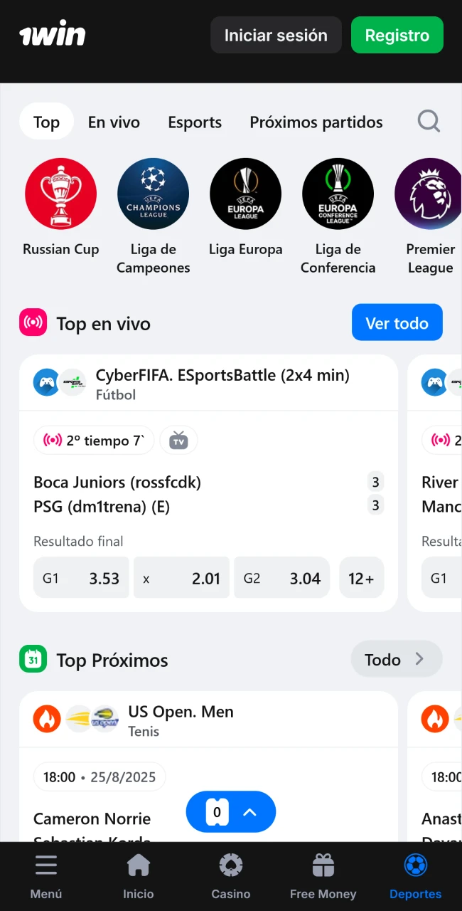 La interfaz de apuestas deportivas en 1win es moderna y bien estructurada.