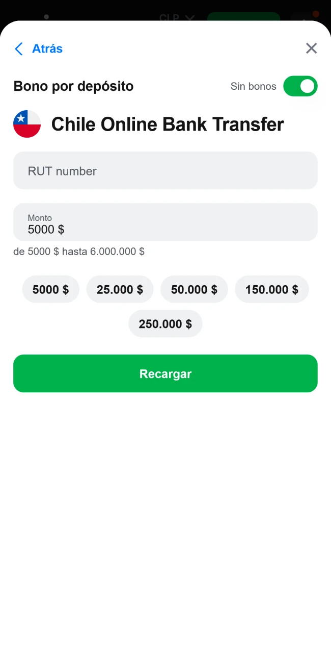 Recarga tu cuenta en 1win para apostar en baloncesto.