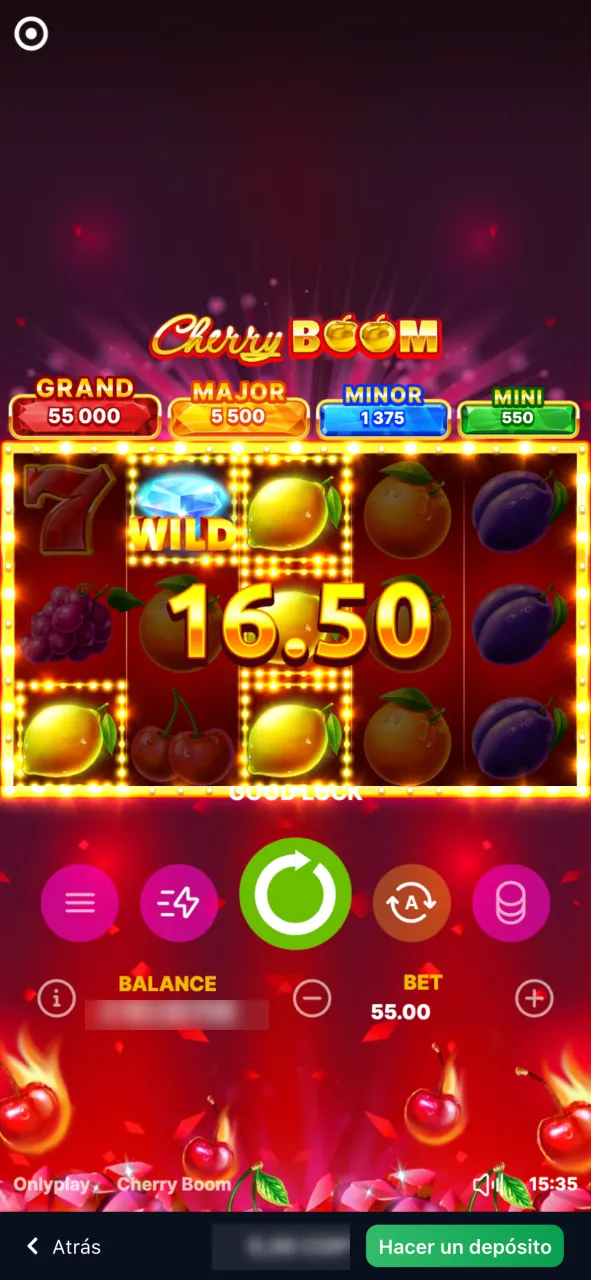 Comienza el giro en la tragaperras del casino 1Win y busca combinaciones ganadoras.