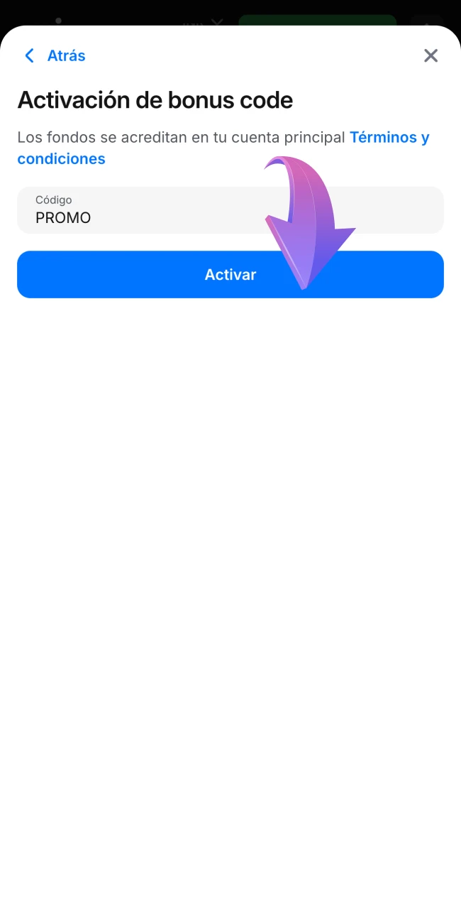 Guarde el código y finalice el proceso en 1Win.