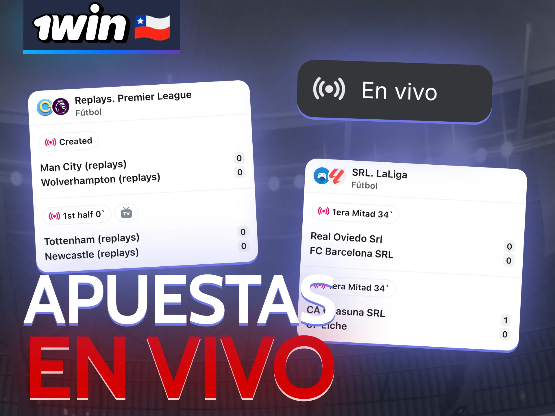 Haga sus apuestas de fútbol en directo en 1win.
