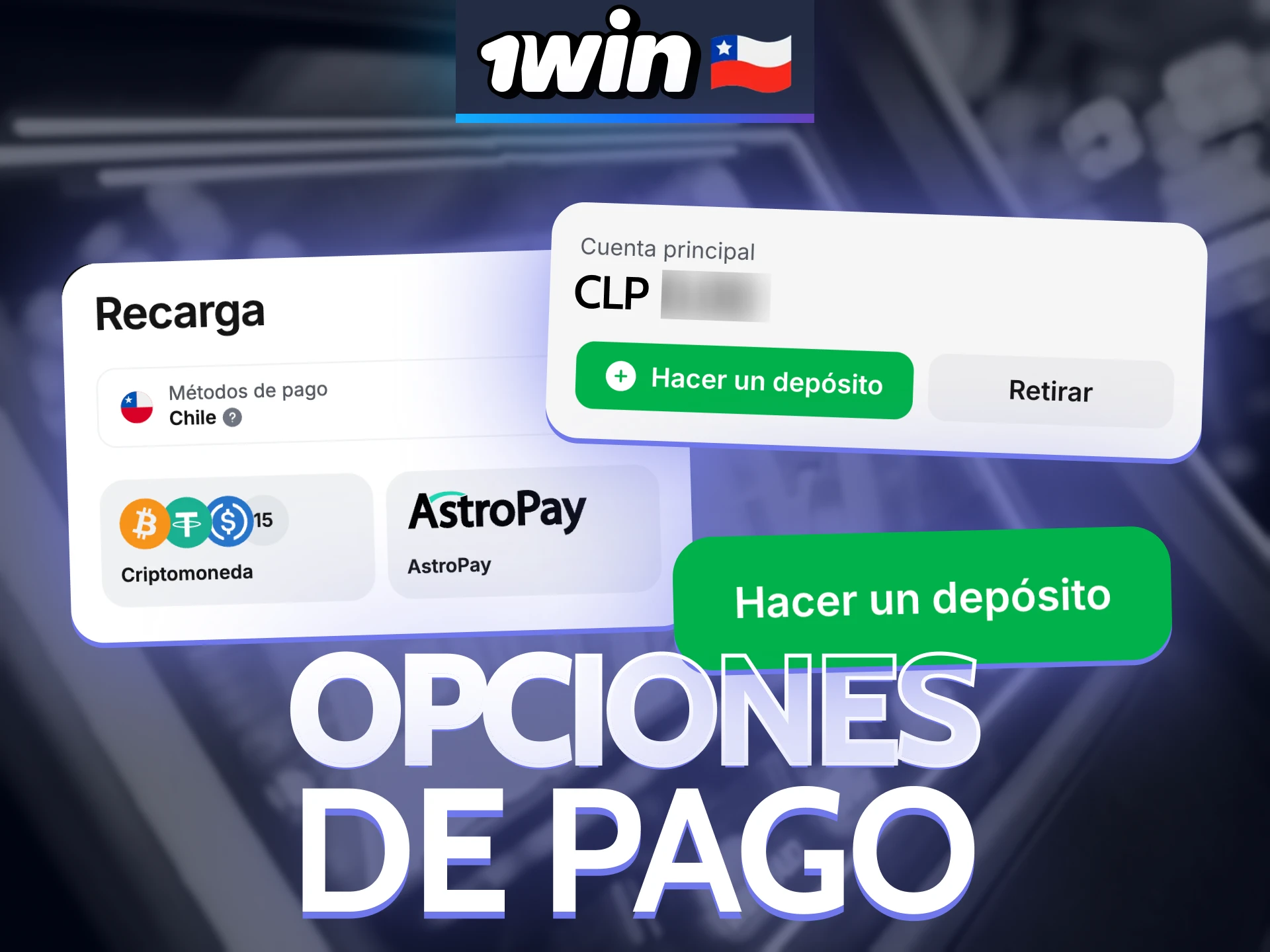 Utilice los métodos de pago más populares para apostar en 1win.