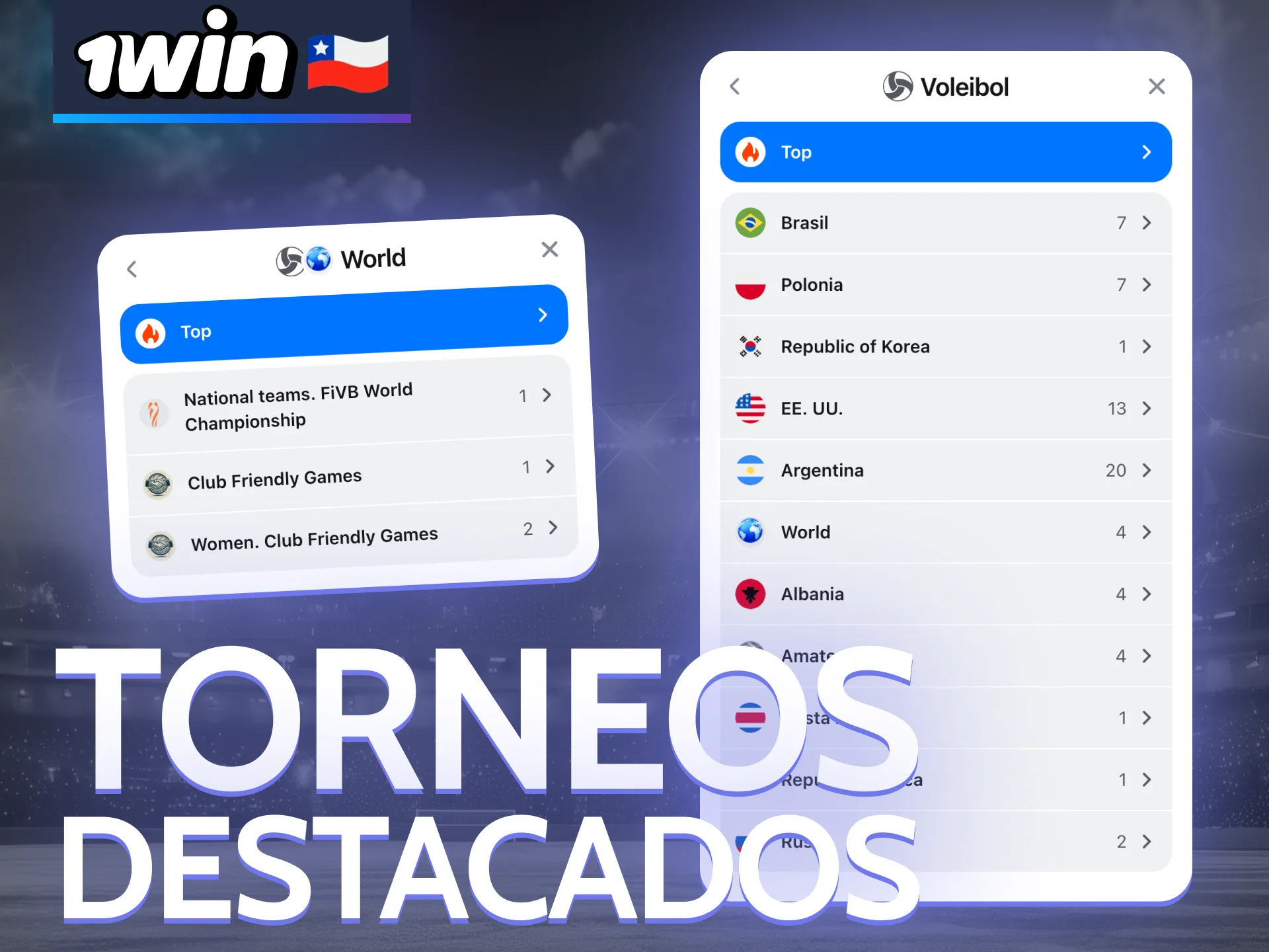 1win reúne los eventos más destacados para apostar en voleibol.