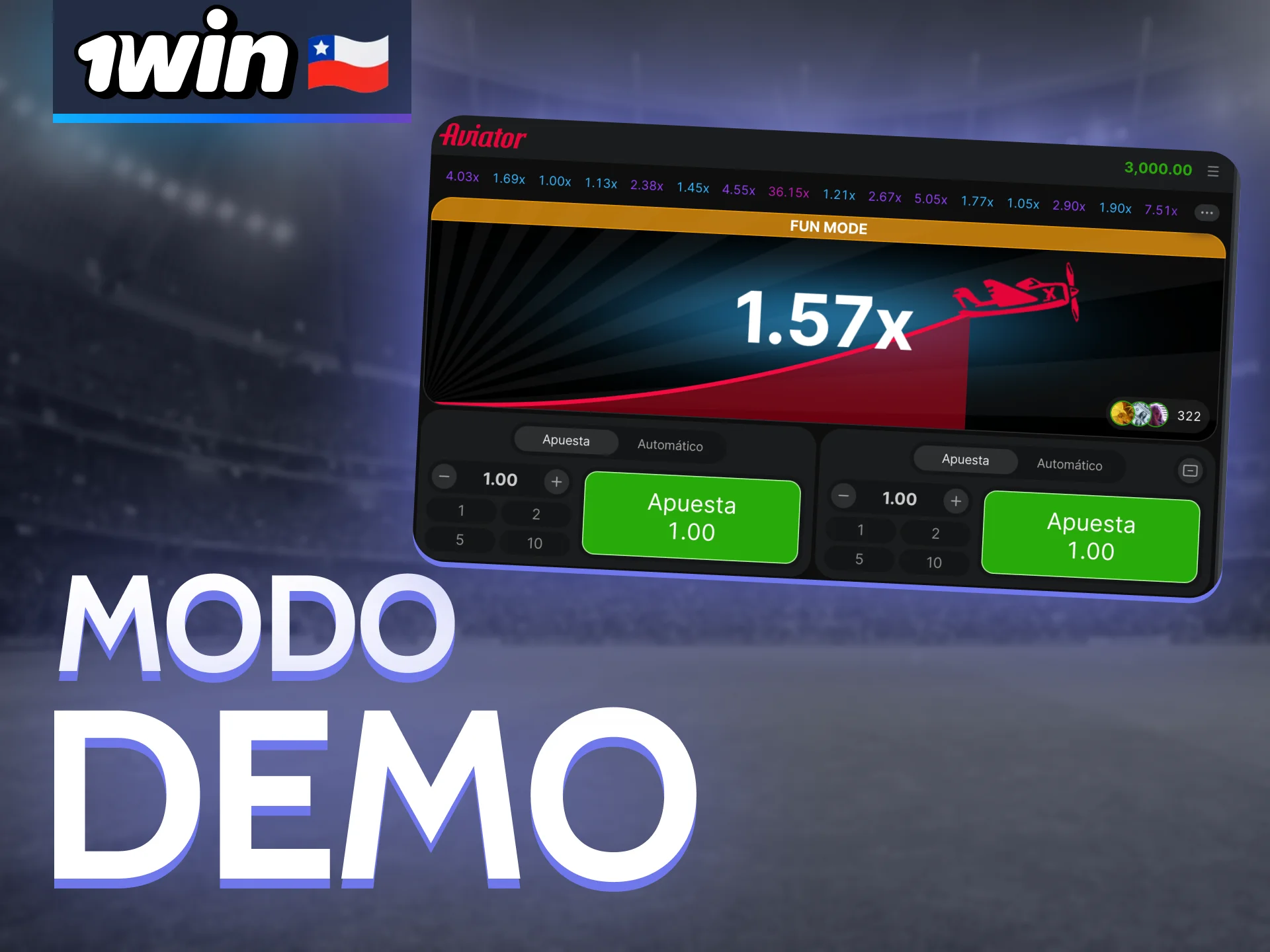 Prueba Aviator en 1win con el modo demo y juega sin riesgo.