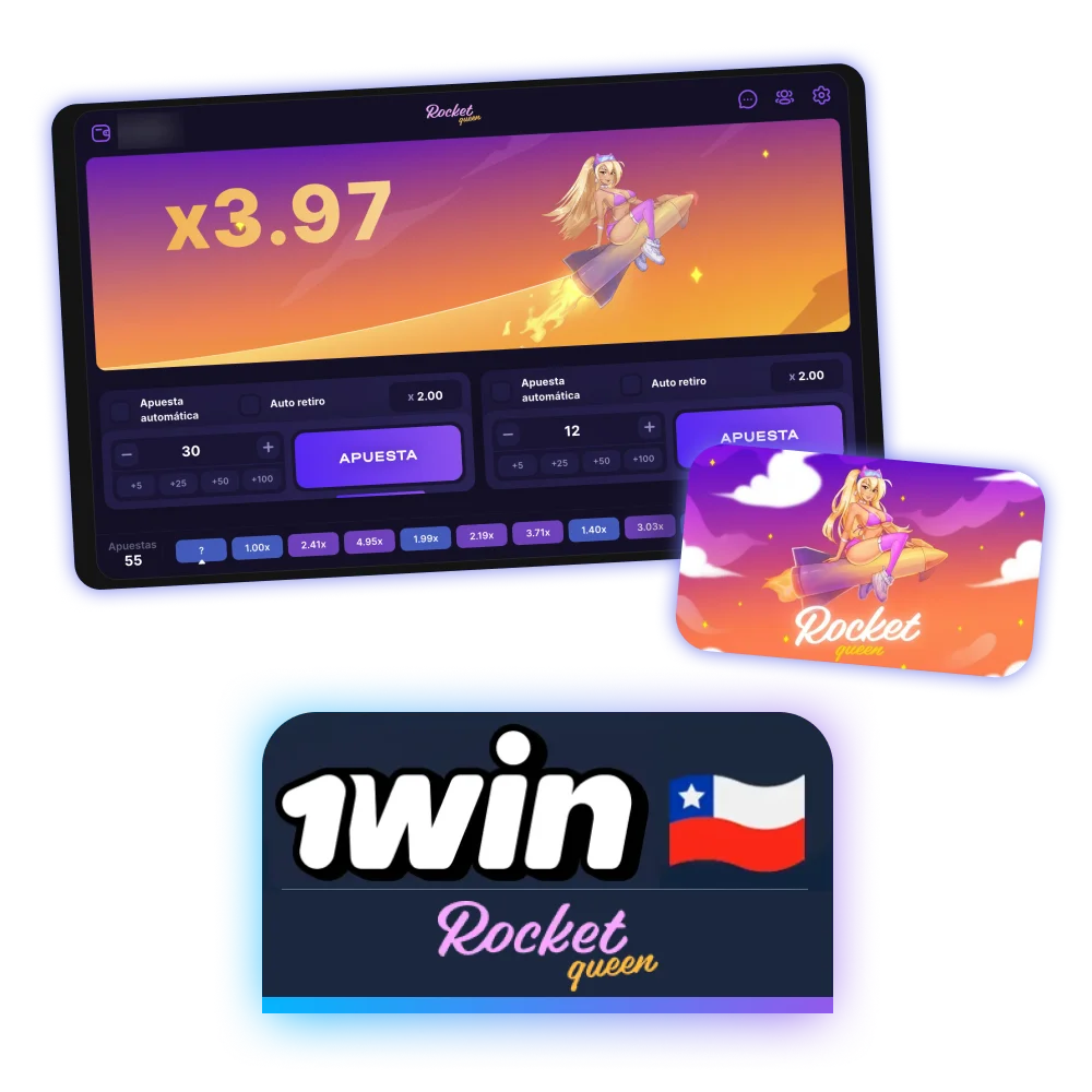 Disfruta del juego Rocket Queen en el sitio web de 1win.