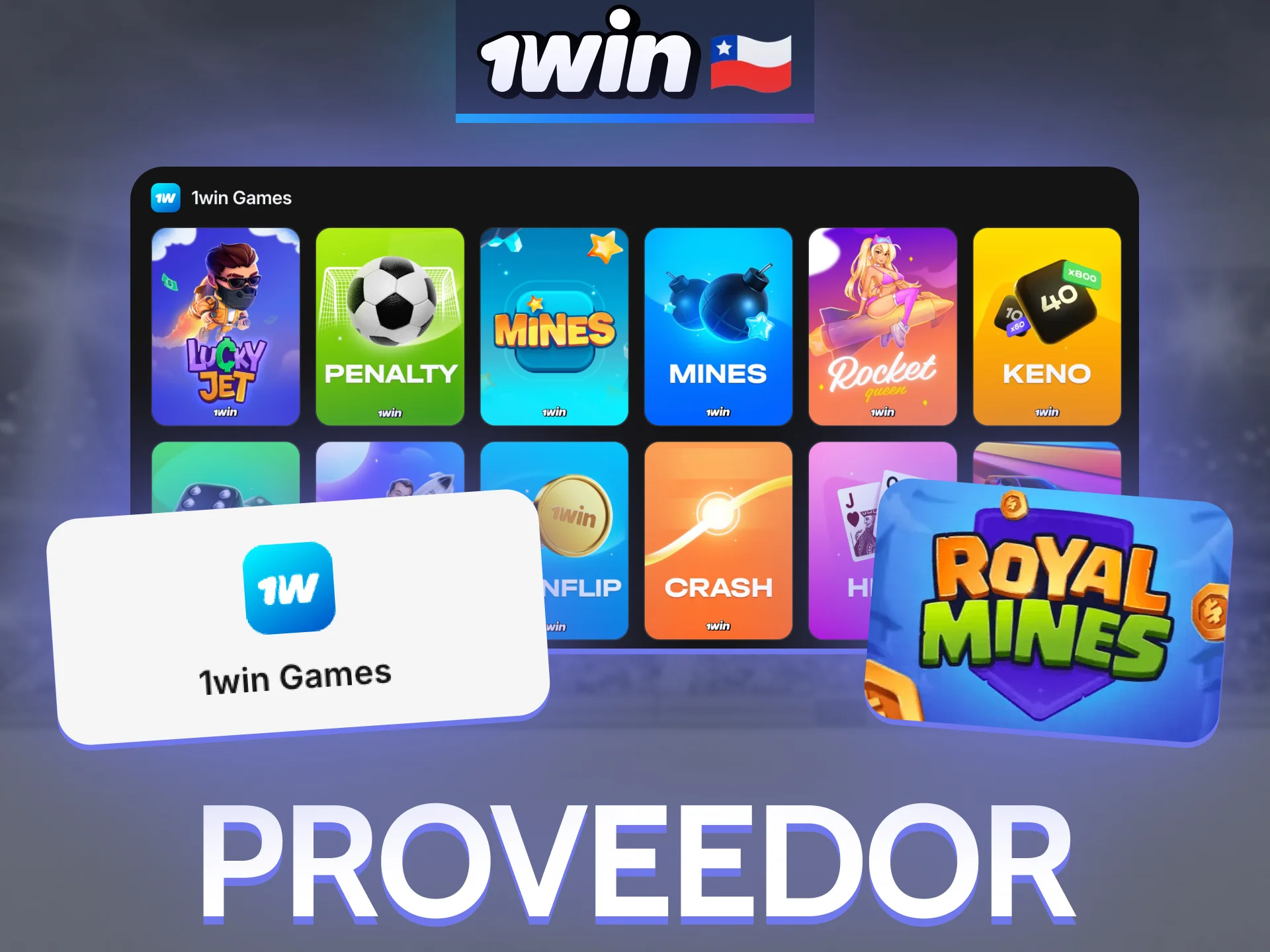 1win Games es el proveedor de Royal Mines.